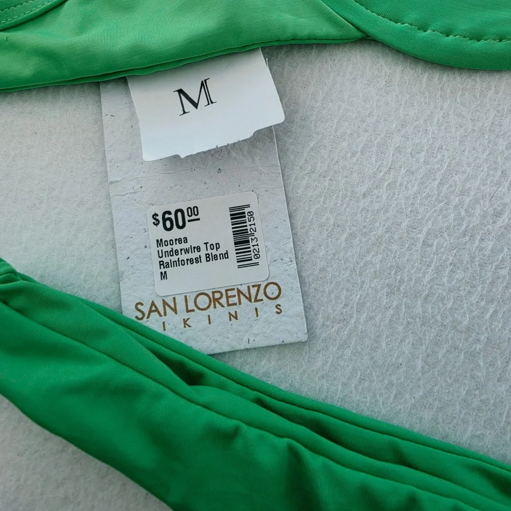 San Lorenzo NWT Moorea Underwire Bikini Set Rainforest Blend Green Womens Size M